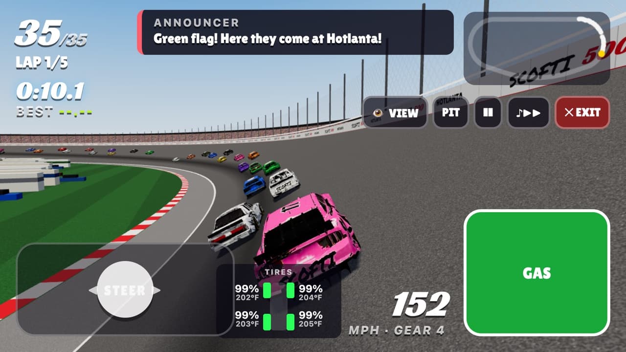 152 mph in the pack through Hotlanta's banking.