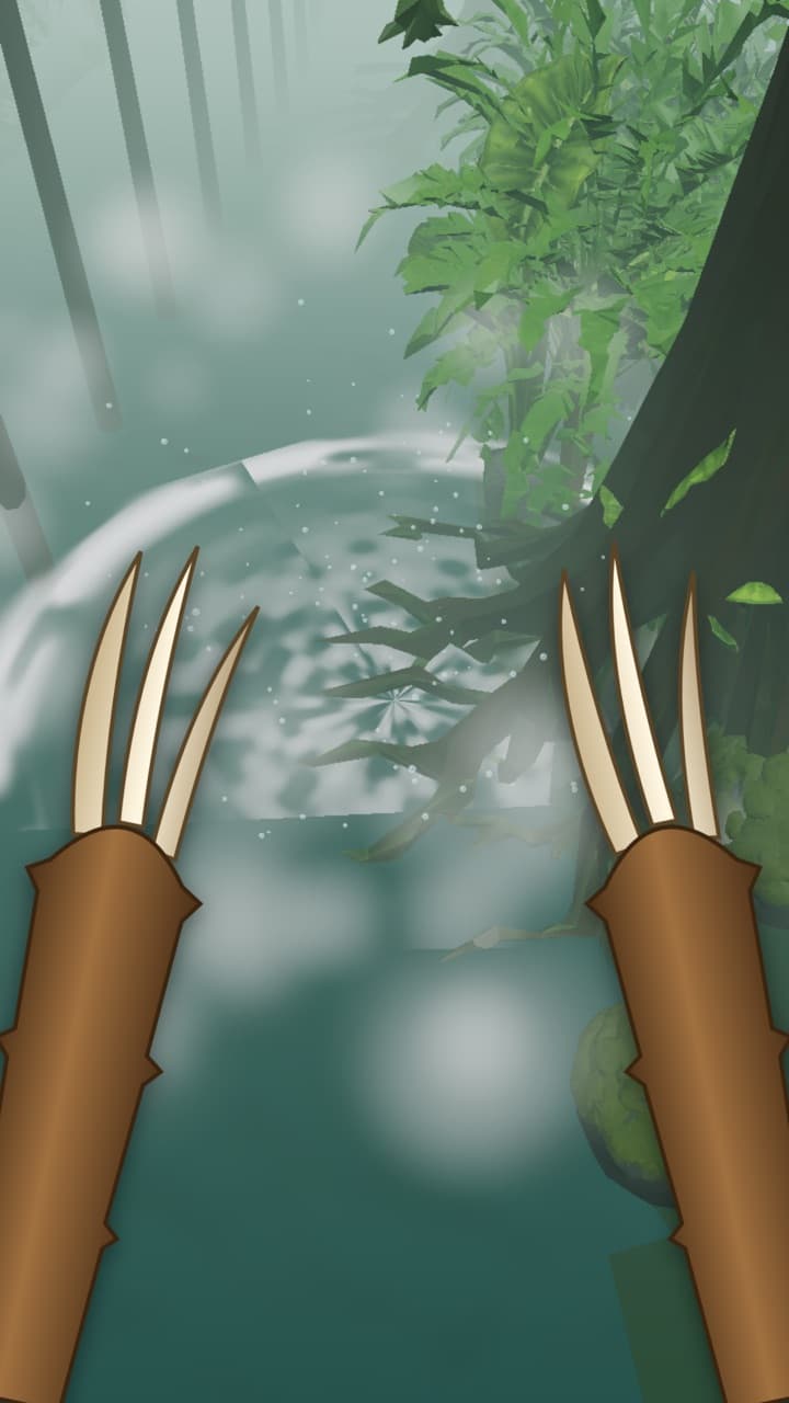 After a SPLOOSH: two sloth claws wipe the water off the screen.